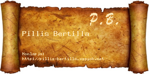 Pillis Bertilla névjegykártya